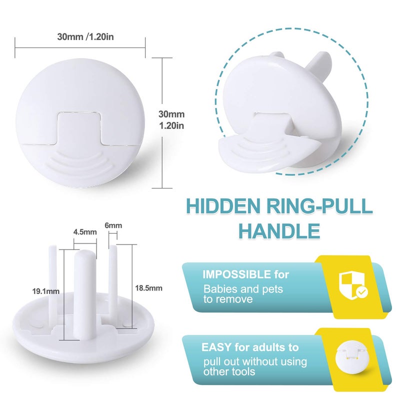 PRObebi Outlet Covers Baby Proofing 52 Pack, Plug Covers for Electrical Outlets, Outlet Plugs Baby Proof for Kids House (White) - Image 5